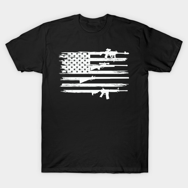 Us Veteran Guns Weapons T-Shirt by busines_night